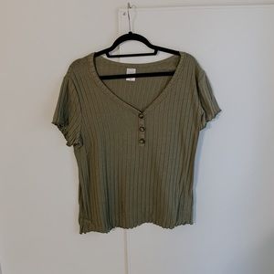 Army Green Crop Top